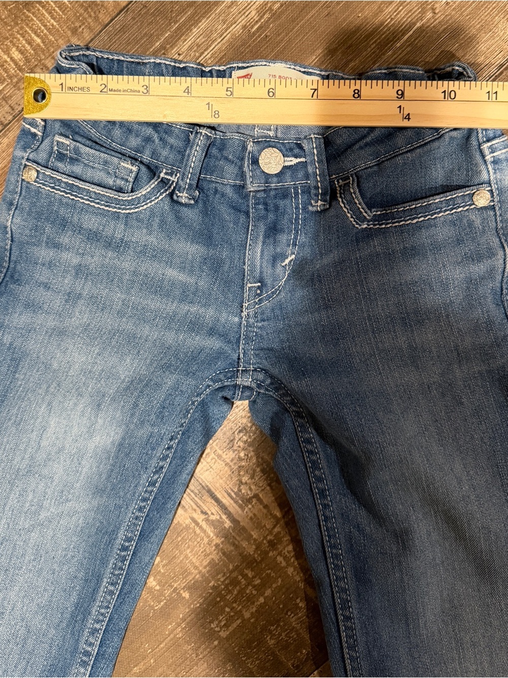 Levi’s Girls Size 7 Regular Bootcut Blue Jeans - Picture 5 of 9